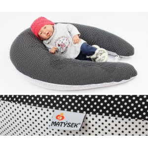 Dojčiace vankúš Maxi BODKA ČIERNOBIELA, 100% bavlna